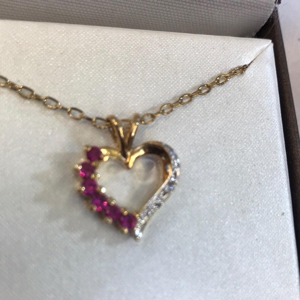 Open Heart Pendant Necklace 18” Chain - Picture 6 of 6